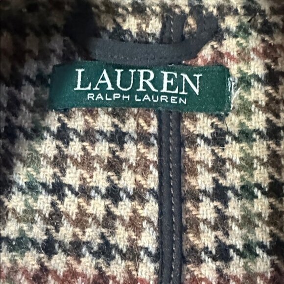 Lauren Ralph Lauren Wool Houndstooth Belted Trench Coat Women’s Large – 2018 - Picture 8 of 10